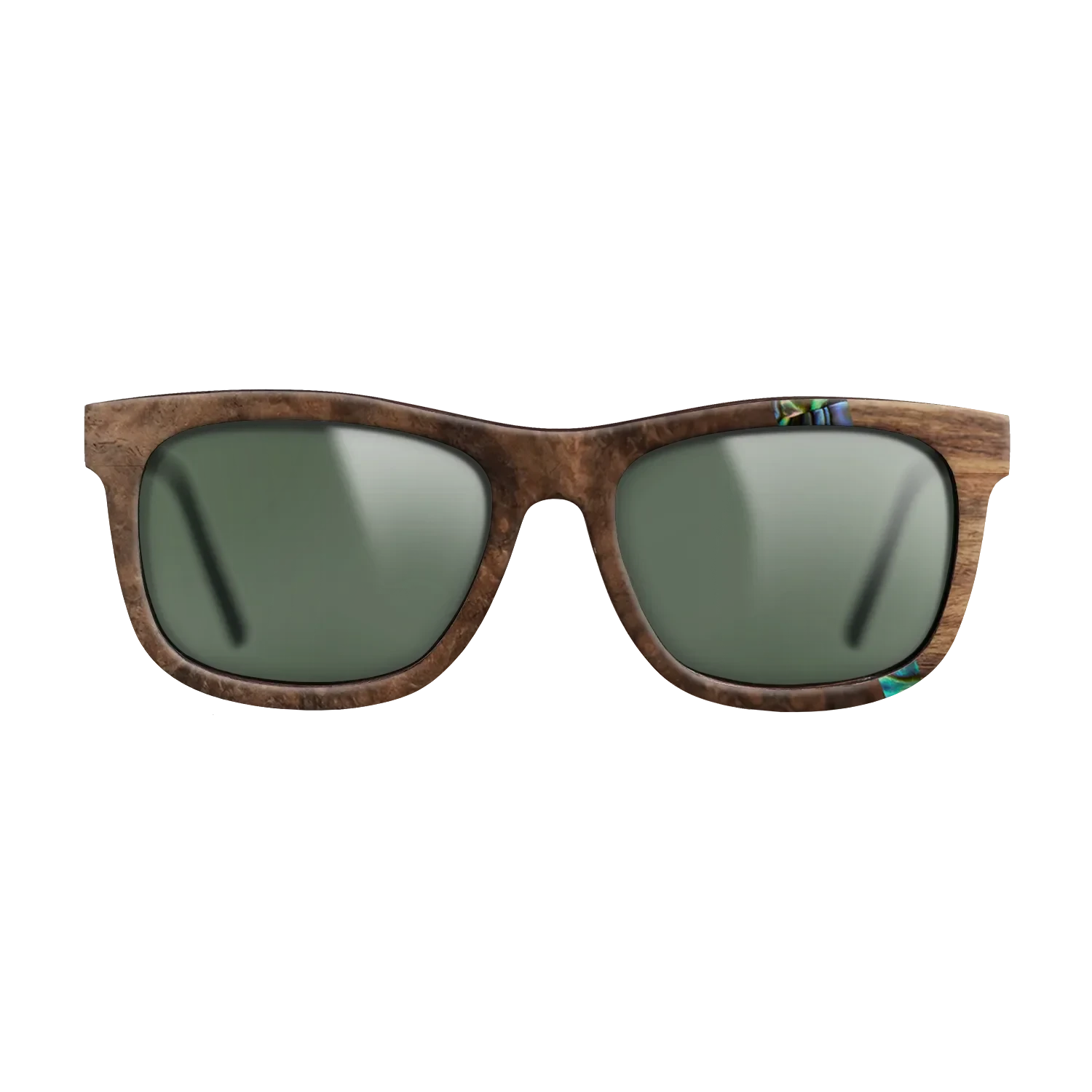 Walnut Burl,Abalone Shell,Santos Rosewood Dark: Wedge - The Hero - Square - SIRIS wood optic