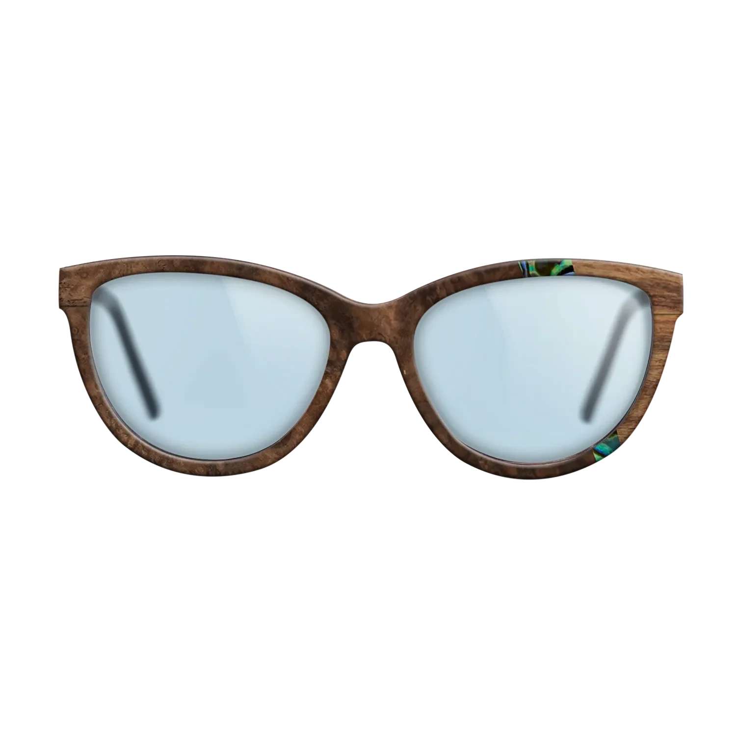 Walnut Burl,Abalone Shell,Santos Rosewood Dark: Wedge - The Maiden - Cat - SIRIS wood optic