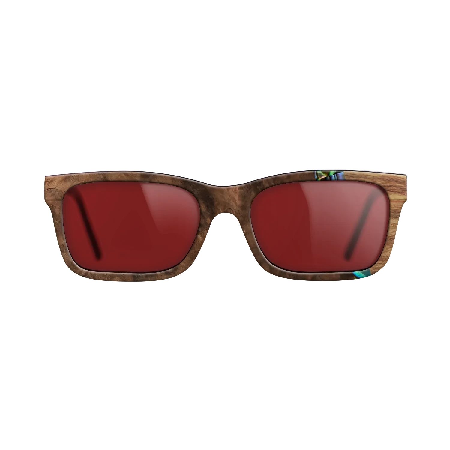 Walnut Burl,Abalone Shell,Santos Rosewood Dark: Wedge - The Sage - Rectangle - SIRIS wood optic