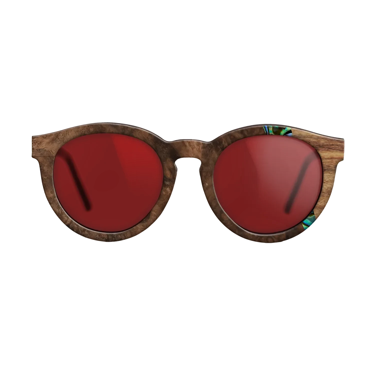 Walnut Burl,Abalone Shell,Santos Rosewood Dark: Wedge - The Rebel - Round - SIRIS wood optic