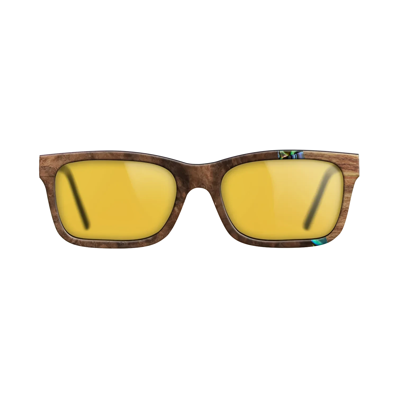 Walnut Burl,Abalone Shell,Santos Rosewood Dark: Wedge - The Sage - Rectangle - SIRIS wood optic