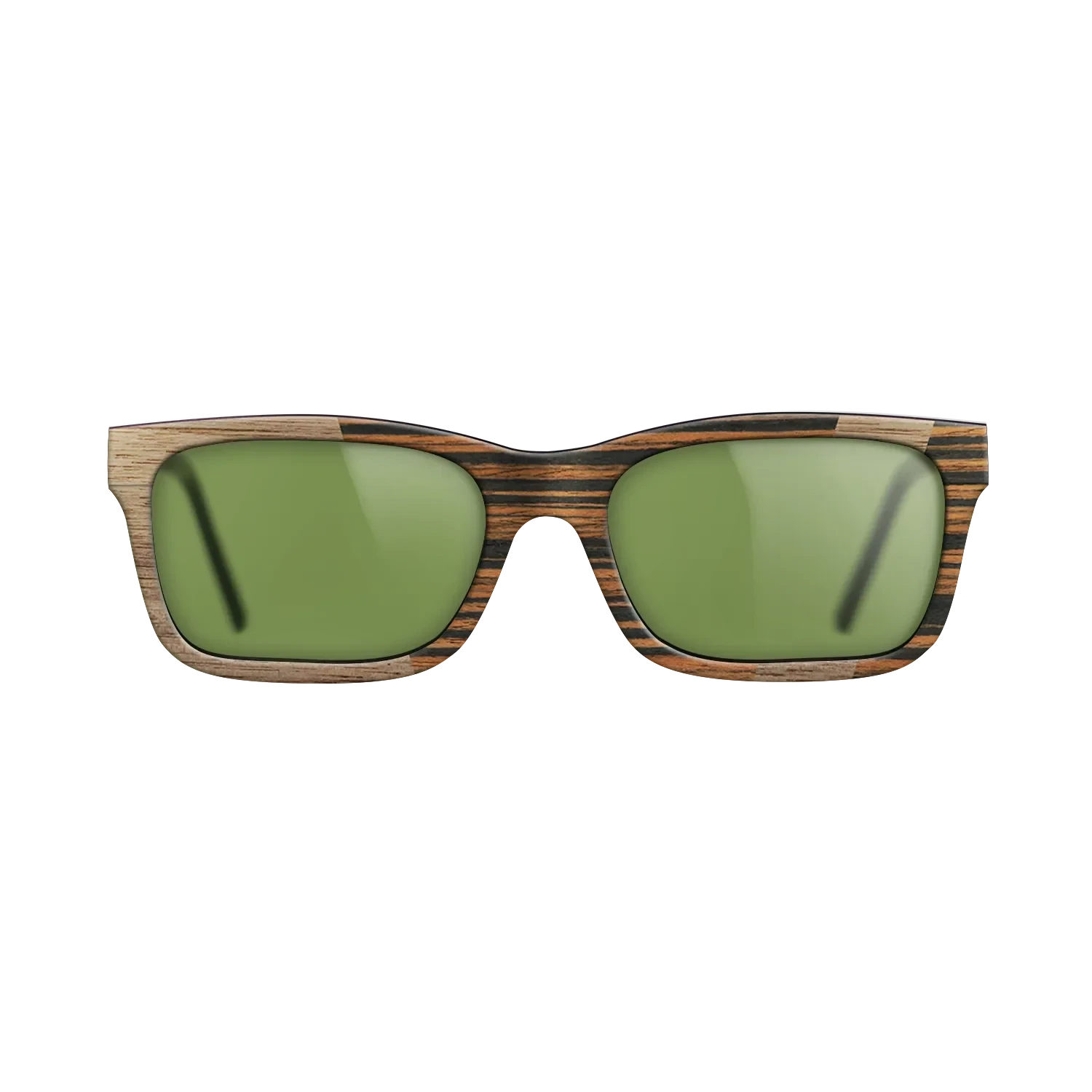 Walnut: Straight Grain,Italian Ebony: Angle Cut - The Sage - Rectangle - SIRIS wood optic
