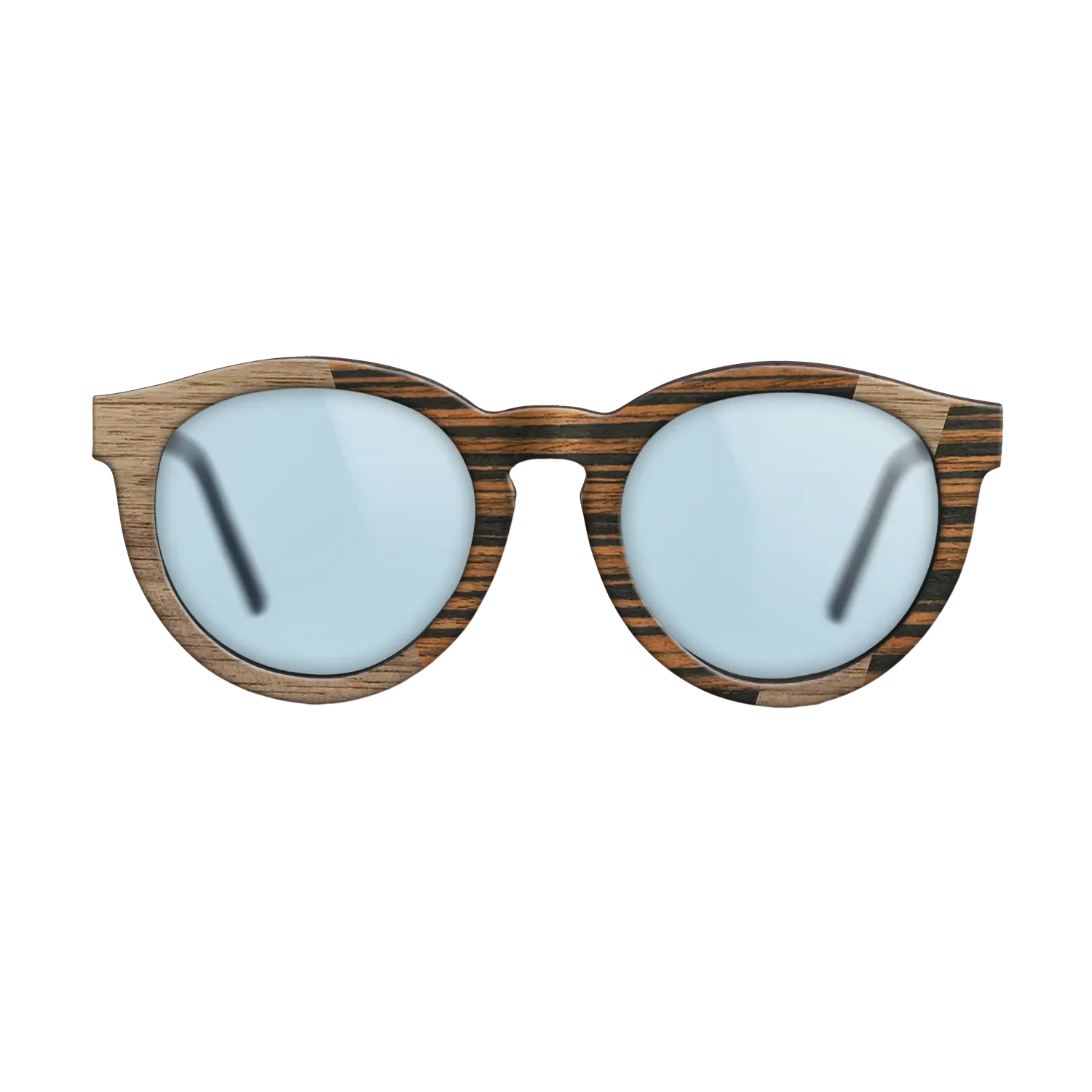 Walnut: Straight Grain,Italian Ebony: Angle Cut - The Rebel - Round - SIRIS wood optic