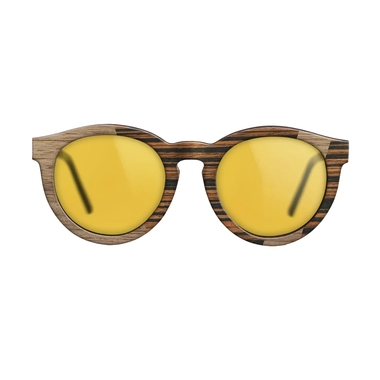 Walnut: Straight Grain,Italian Ebony: Angle Cut - The Rebel - Round - SIRIS wood optic