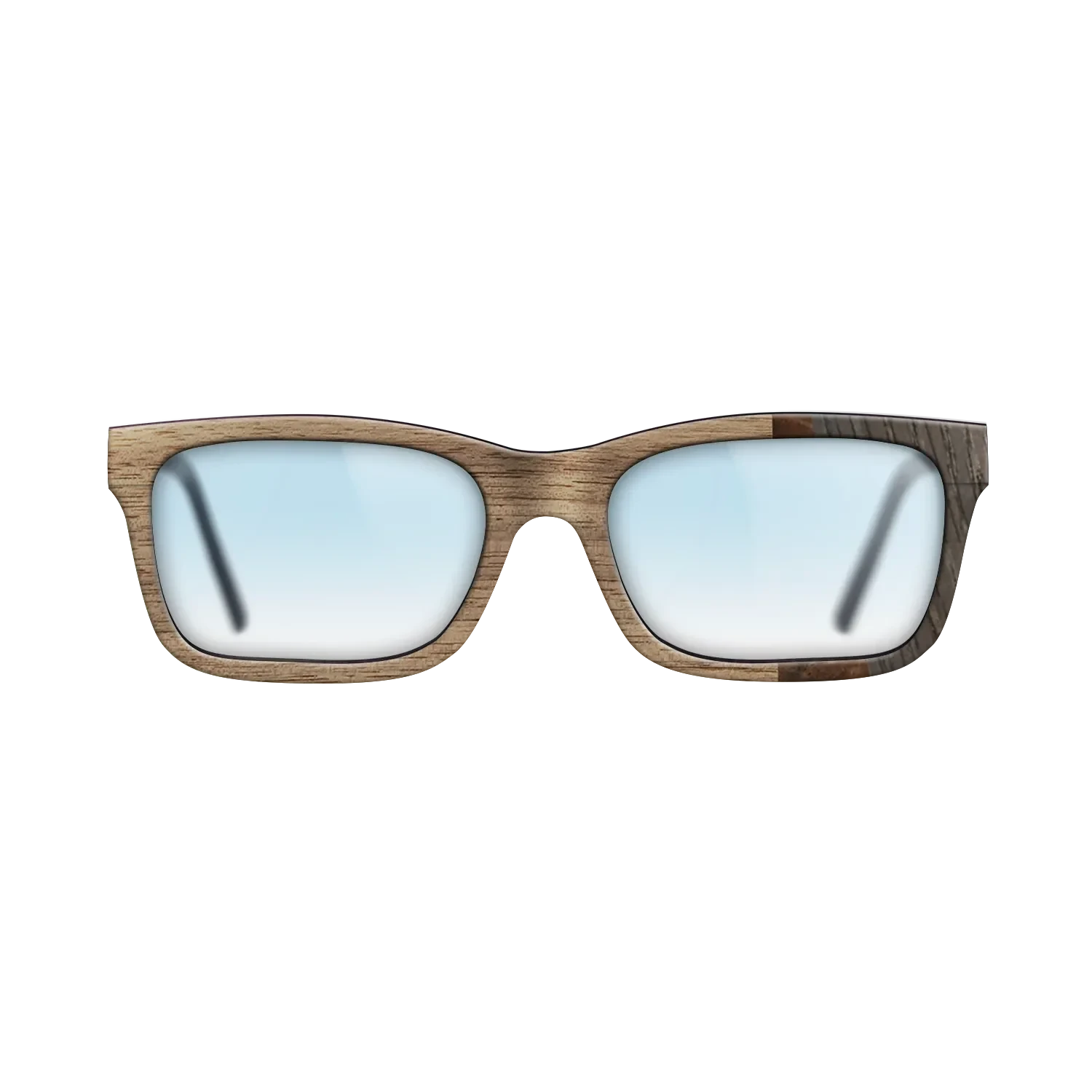 Walnut: Straight Grain,Walnut Burl,Poplar Dyed: Turquoise,Fumed Oak: Fractal - The Sage - Rectangle - SIRIS wood optic