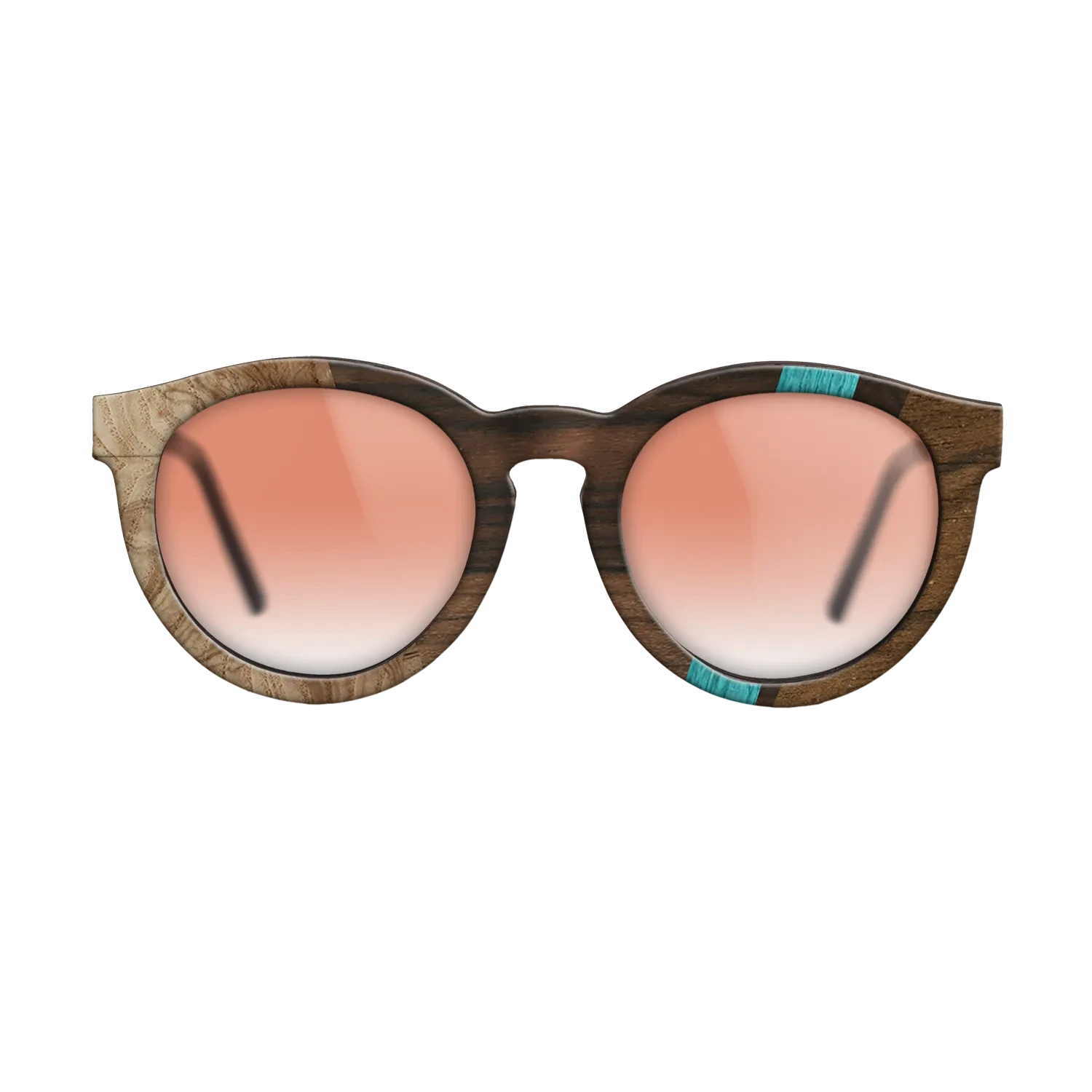 Ziricote Dark Quartered,Poplar Dyed: Turquoise,Olive Burl: Angle Cut - The Rebel - Round - SIRIS wood optic
