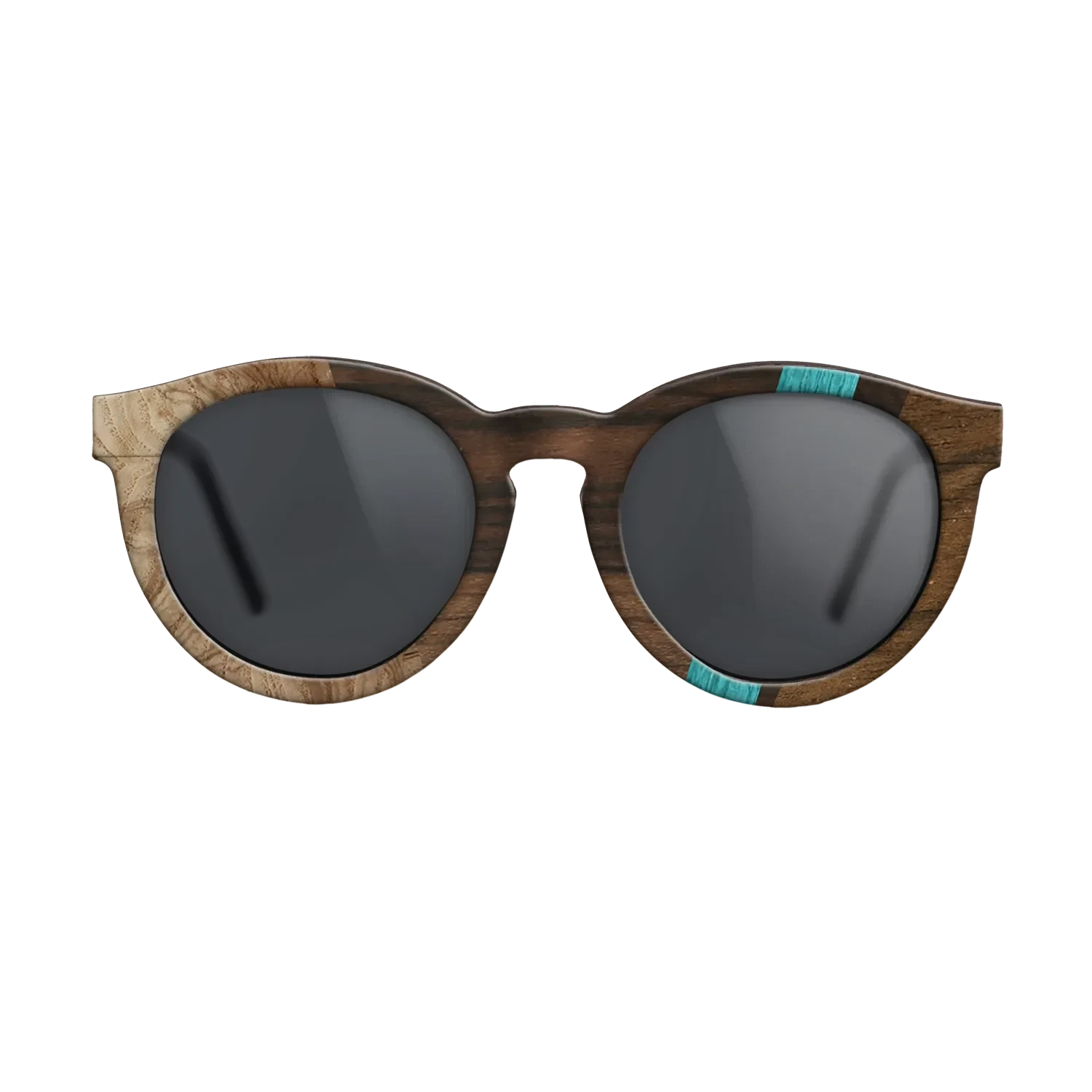 Ziricote Dark Quartered,Poplar Dyed: Turquoise,Olive Burl: Angle Cut - The Rebel - Round - SIRIS wood optic