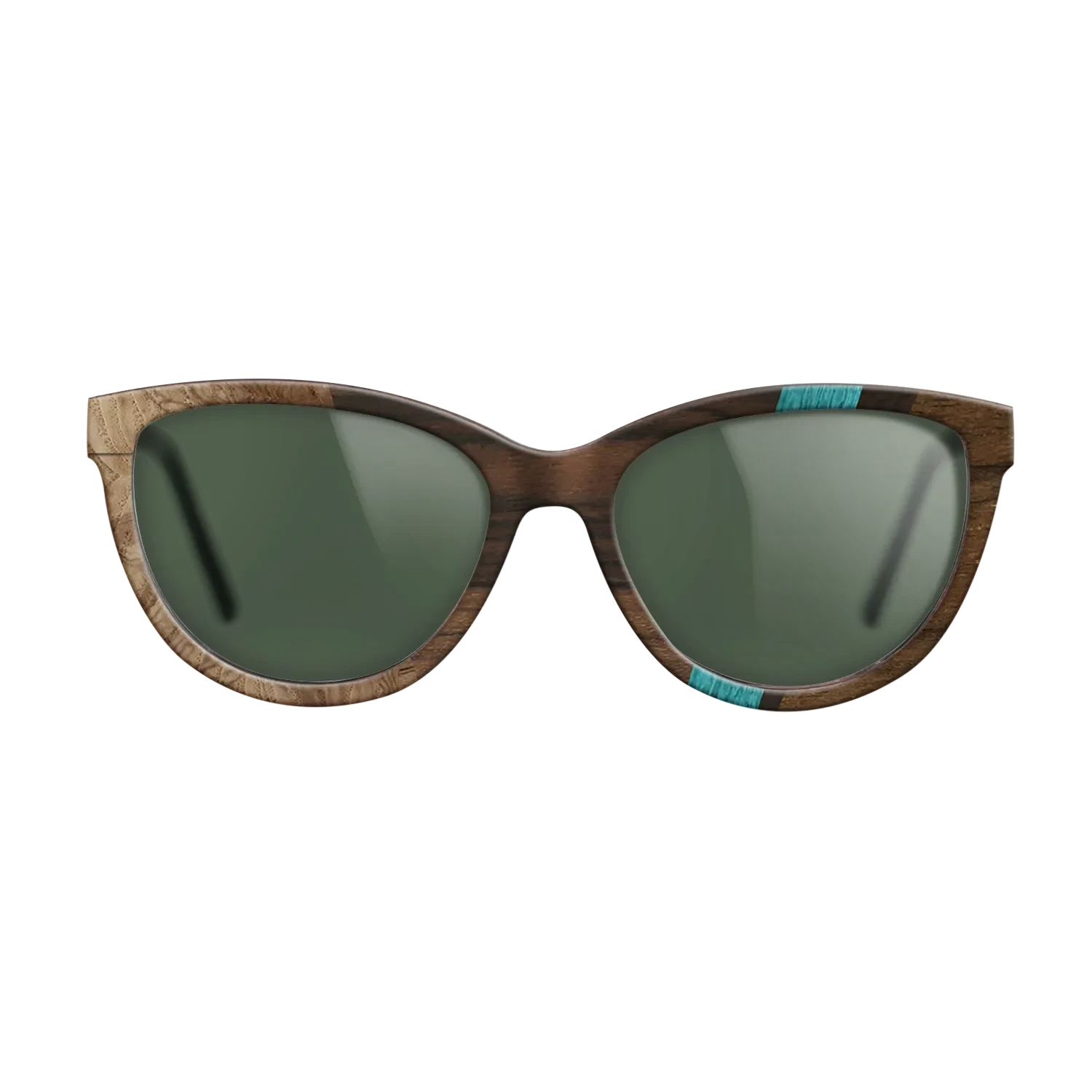 Ziricote Dark Quartered,Poplar Dyed: Turquoise,Olive Burl: Angle Cut - The Maiden - Cat - SIRIS wood optic