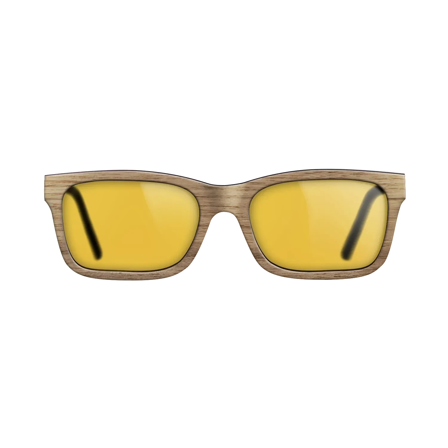 Walnut Straightgrain Front BlackWalnut Temple - The Sage - Rectangle - 2217 - Core - SIRIS wood optic
