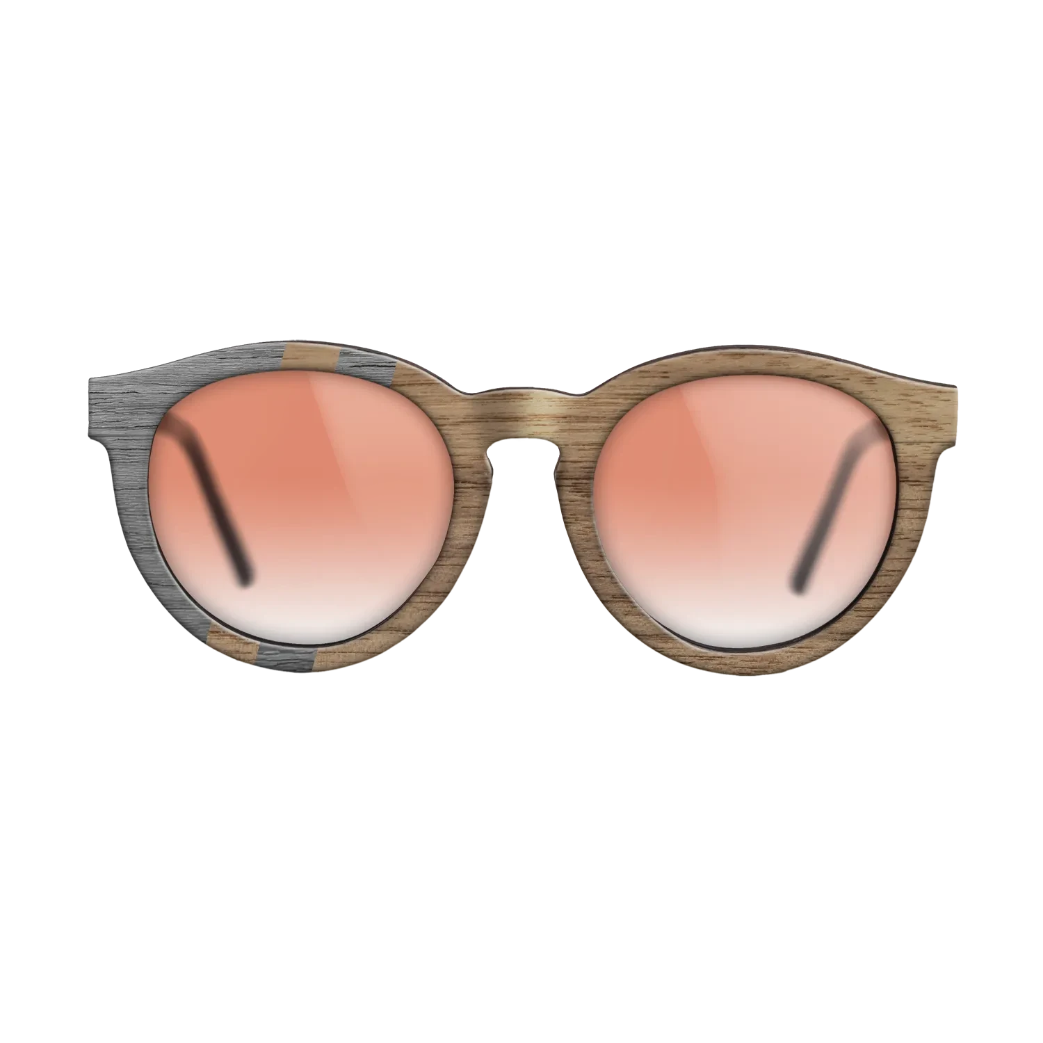 Walnut: Straight Grain,Poplar Dyed: Grey: Splice - The Rebel - Round - SIRIS wood optic