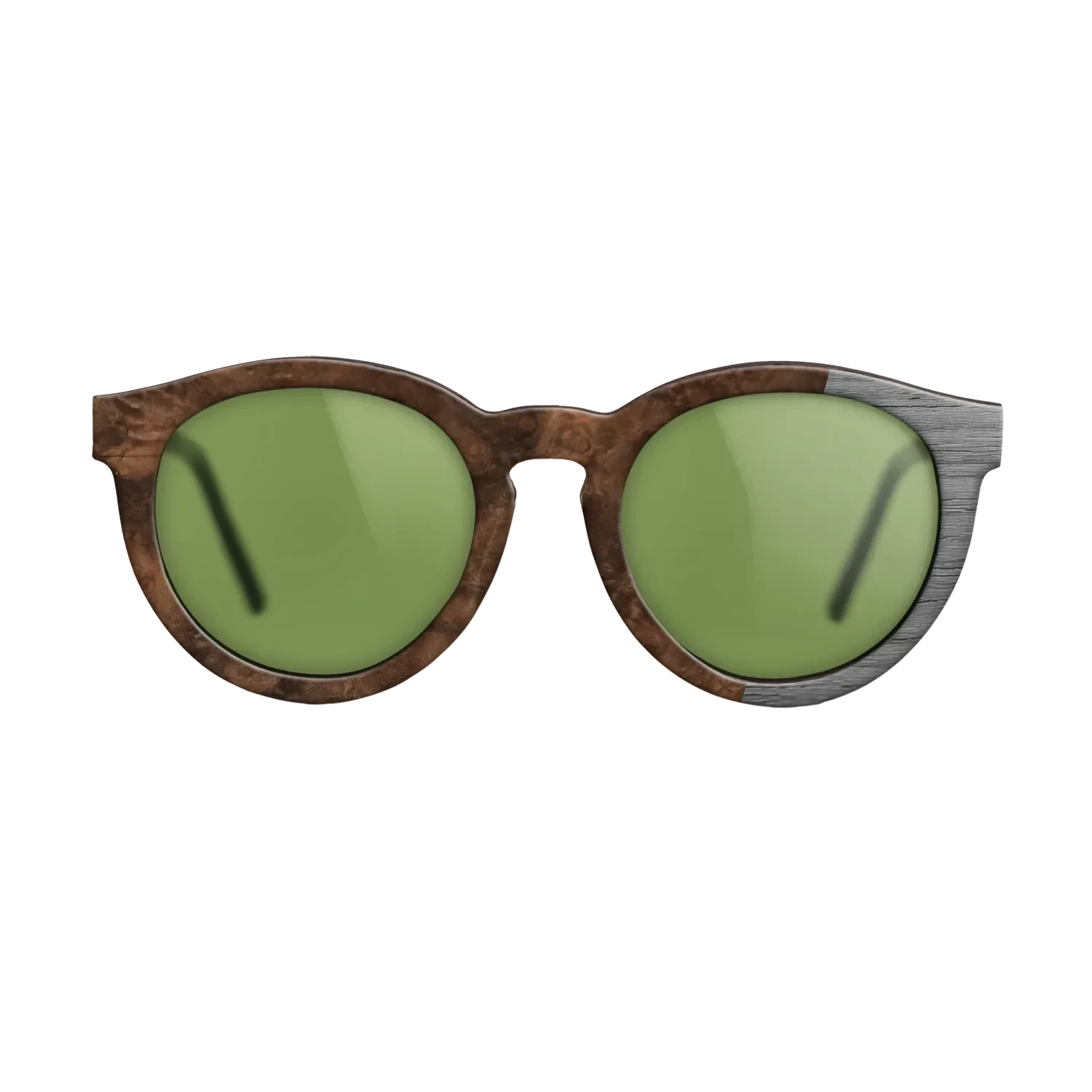 Walnut Burl,Poplar Dyed: Grey: Bauhaus - The Rebel - Round - 1879 - SIRIS wood optic