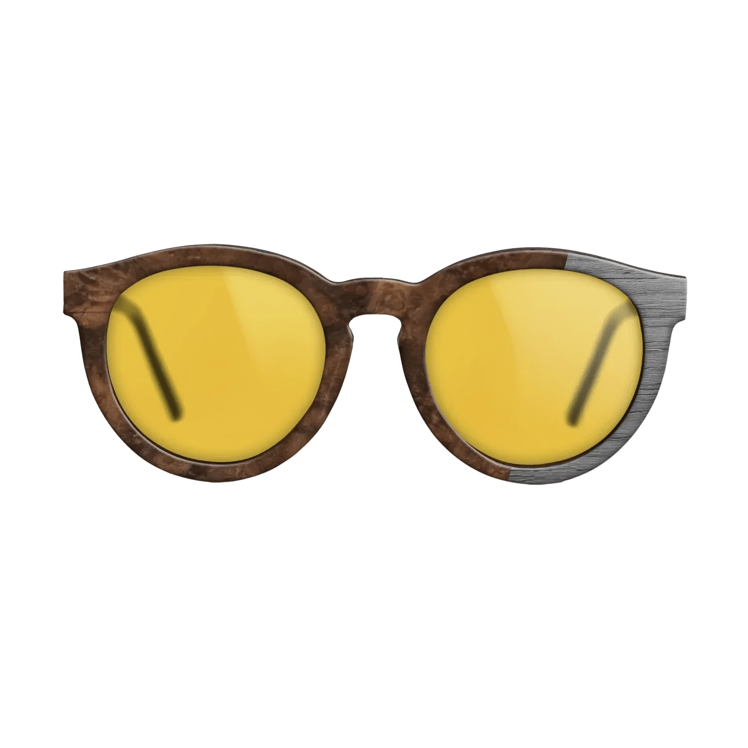Walnut Burl,Poplar Dyed: Grey: Bauhaus - The Rebel - Round - 1879 - SIRIS wood optic