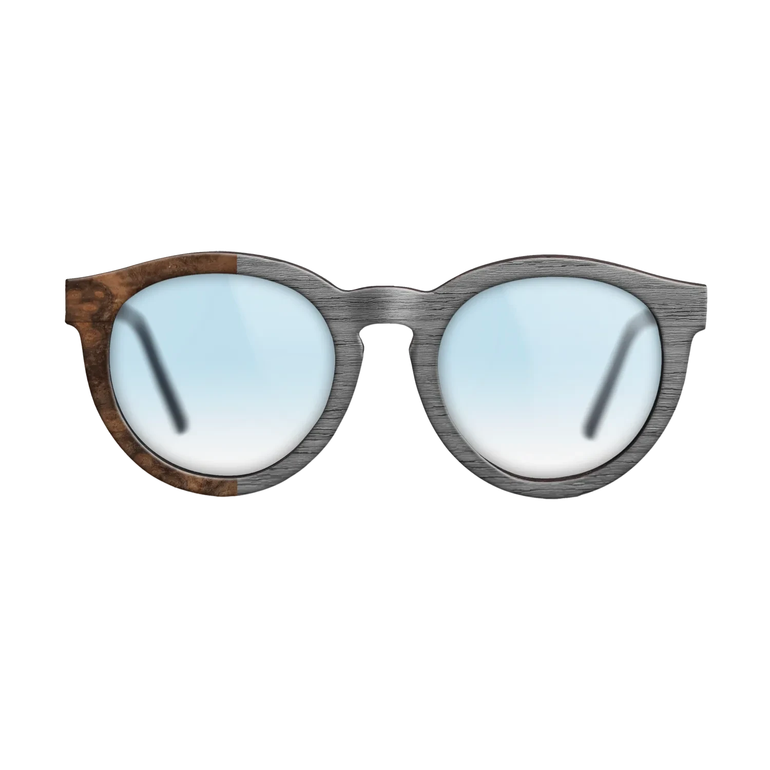 Poplar Dyed: Grey,Walnut Burl: Binary - The Rebel - Round - SIRIS wood optic