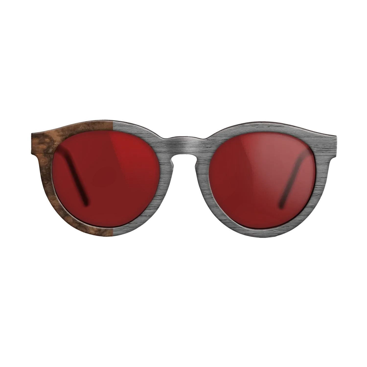 Poplar Dyed: Grey,Walnut Burl: Binary - The Rebel - Round - SIRIS wood optic