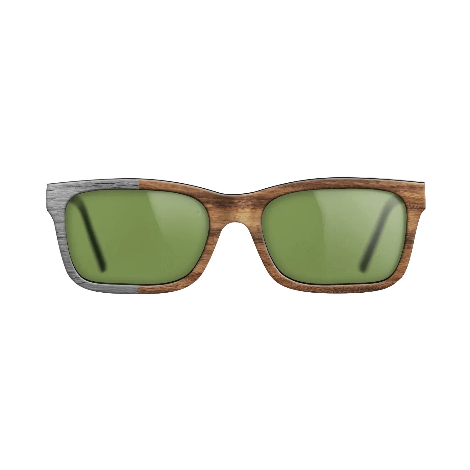 Poplar Dyed: Grey,Santos Rosewood Light: Binary - The Sage - Rectangle - SIRIS wood optic