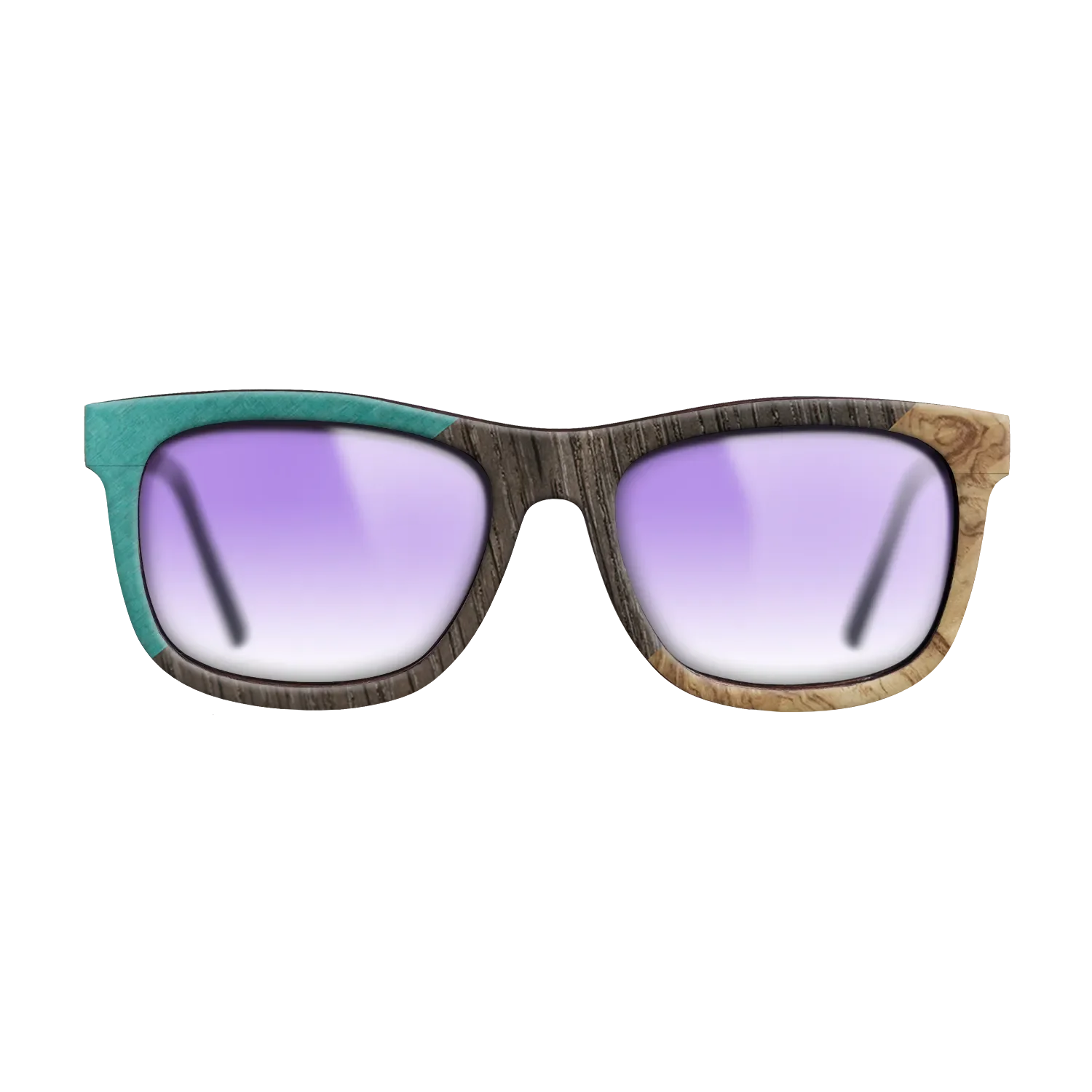 Poplar Dyed: Turquoise,Fumed Oak,Olive Burl: Angle Cut - The Hero - Square