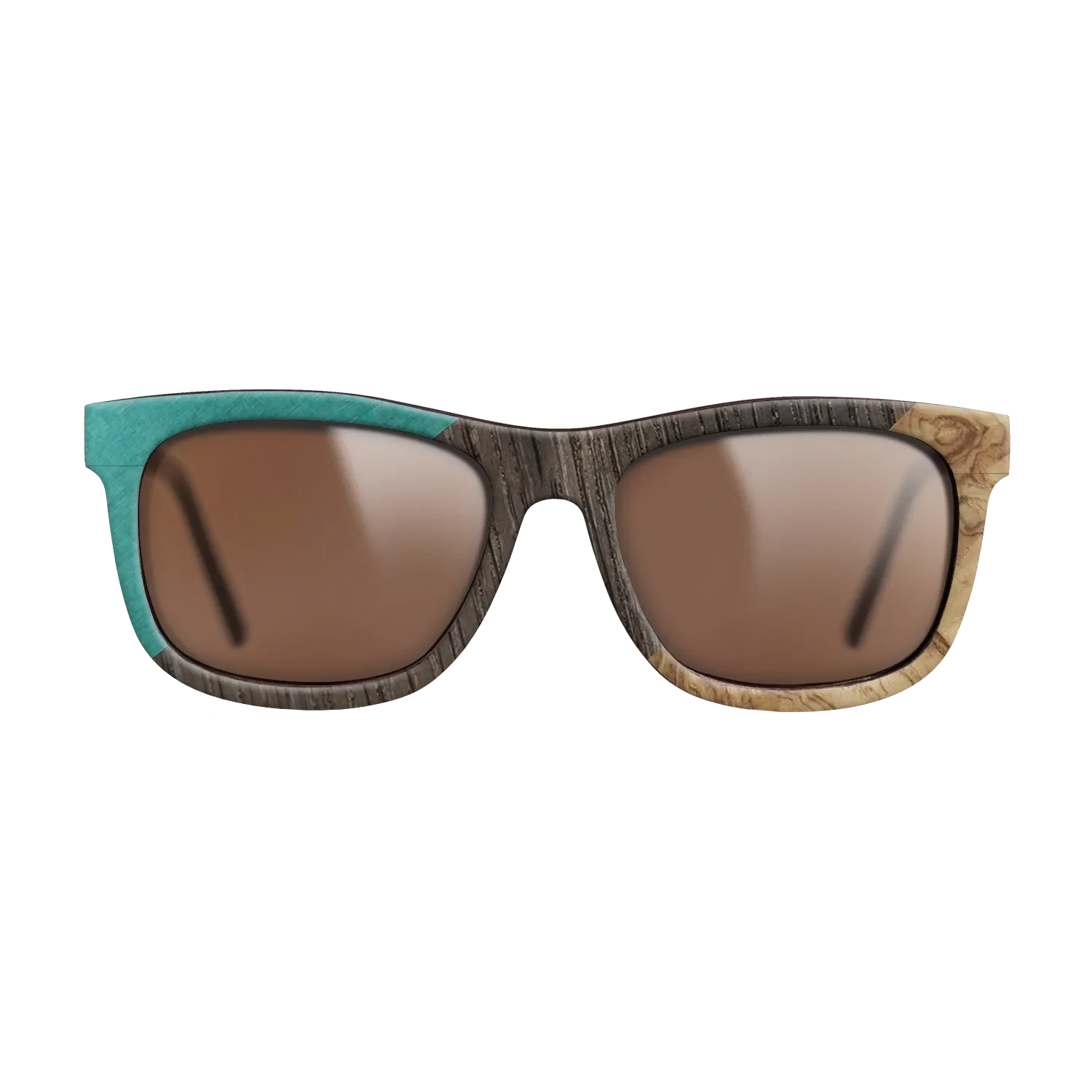 Poplar Dyed: Turquoise,Fumed Oak,Olive Burl: Angle Cut - The Hero - Square