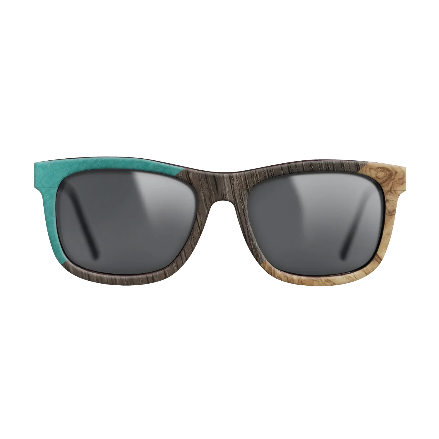 Poplar Dyed: Turquoise,Fumed Oak,Olive Burl: Angle Cut - The Hero - Square