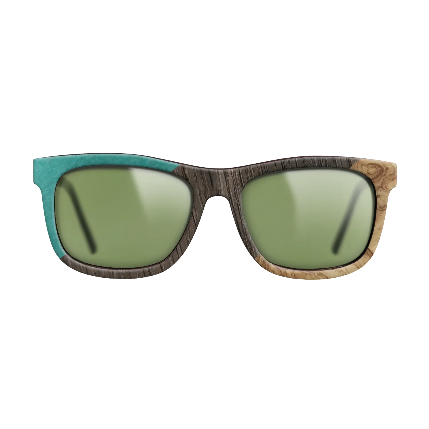 Poplar Dyed: Turquoise,Fumed Oak,Olive Burl: Angle Cut - The Hero - Square