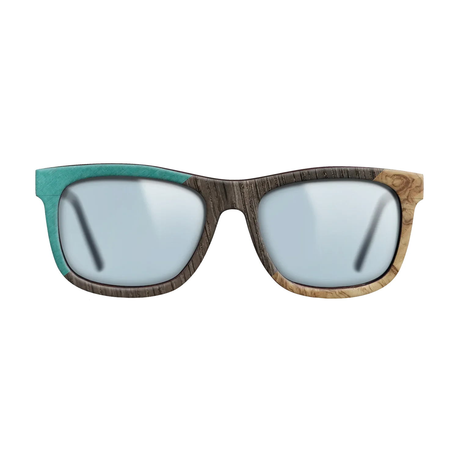Poplar Dyed: Turquoise,Fumed Oak,Olive Burl: Angle Cut - The Hero - Square