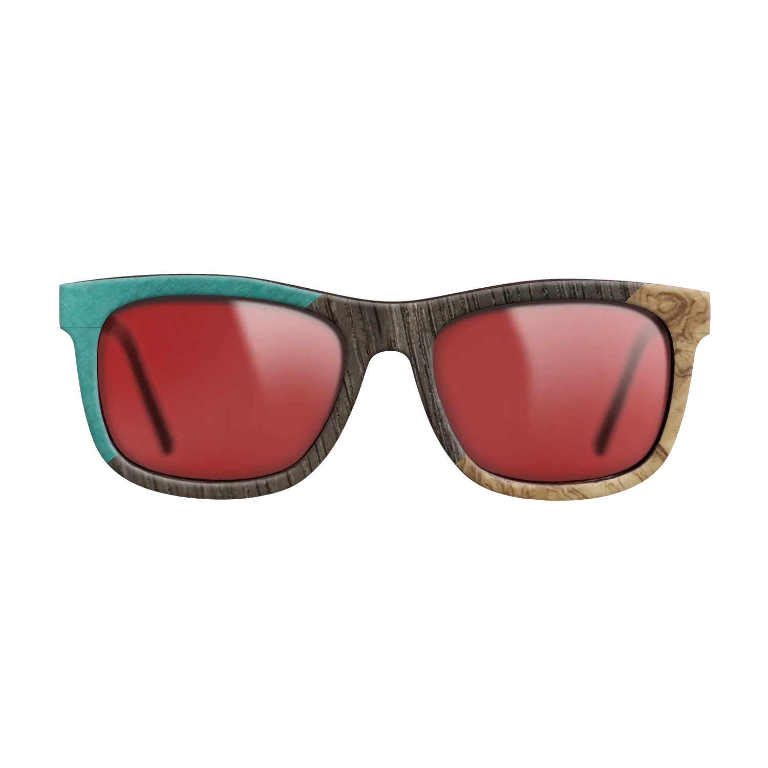 Poplar Dyed: Turquoise,Fumed Oak,Olive Burl: Angle Cut - The Hero - Square