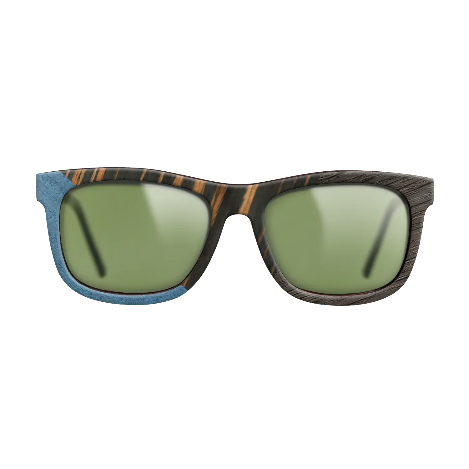 Olive Burl,Poplar Dyed: Blue Denim,Italian Ebony,Fumed Oak: Geometric - The Hero - Square