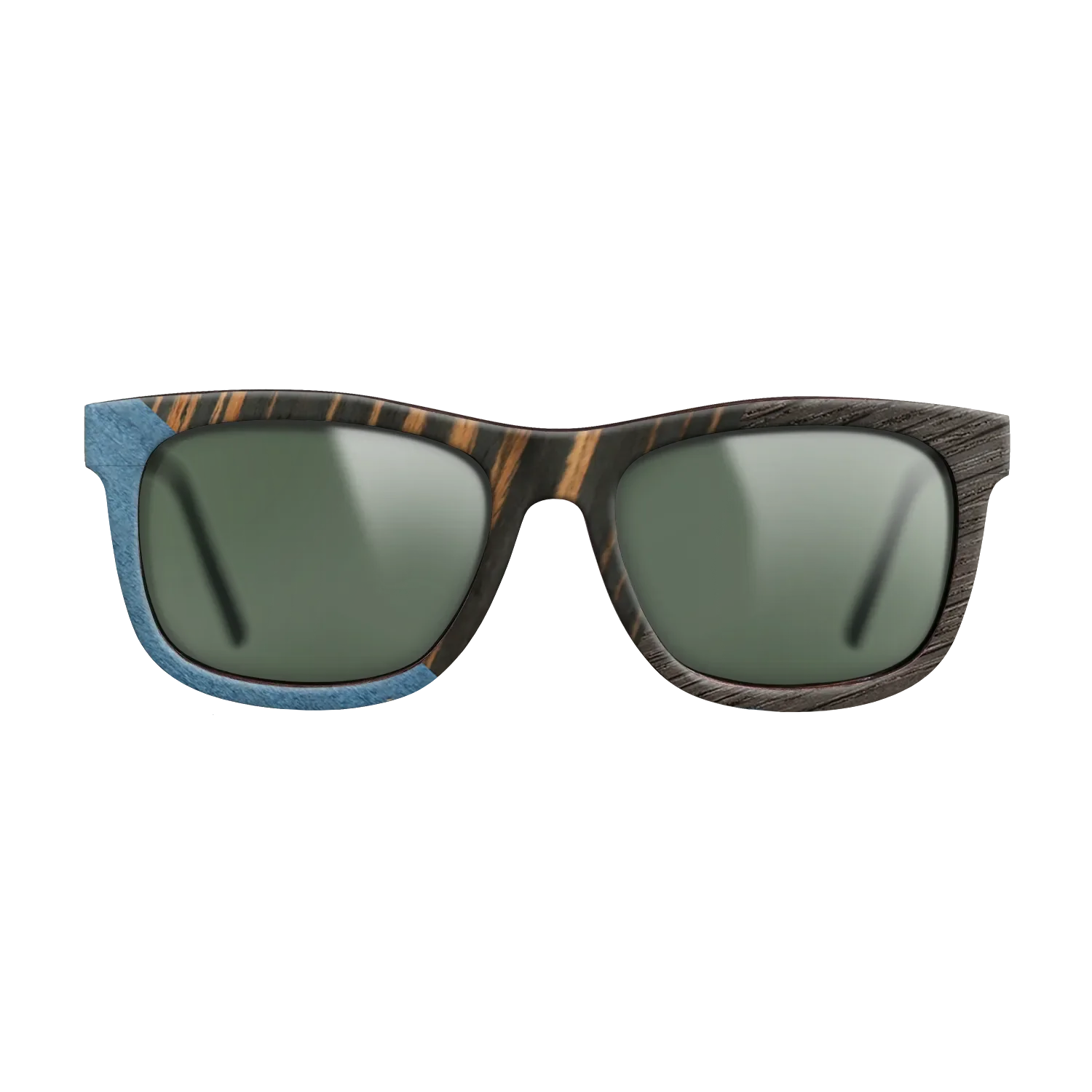 Olive Burl,Poplar Dyed: Blue Denim,Italian Ebony,Fumed Oak: Geometric - The Hero - Square