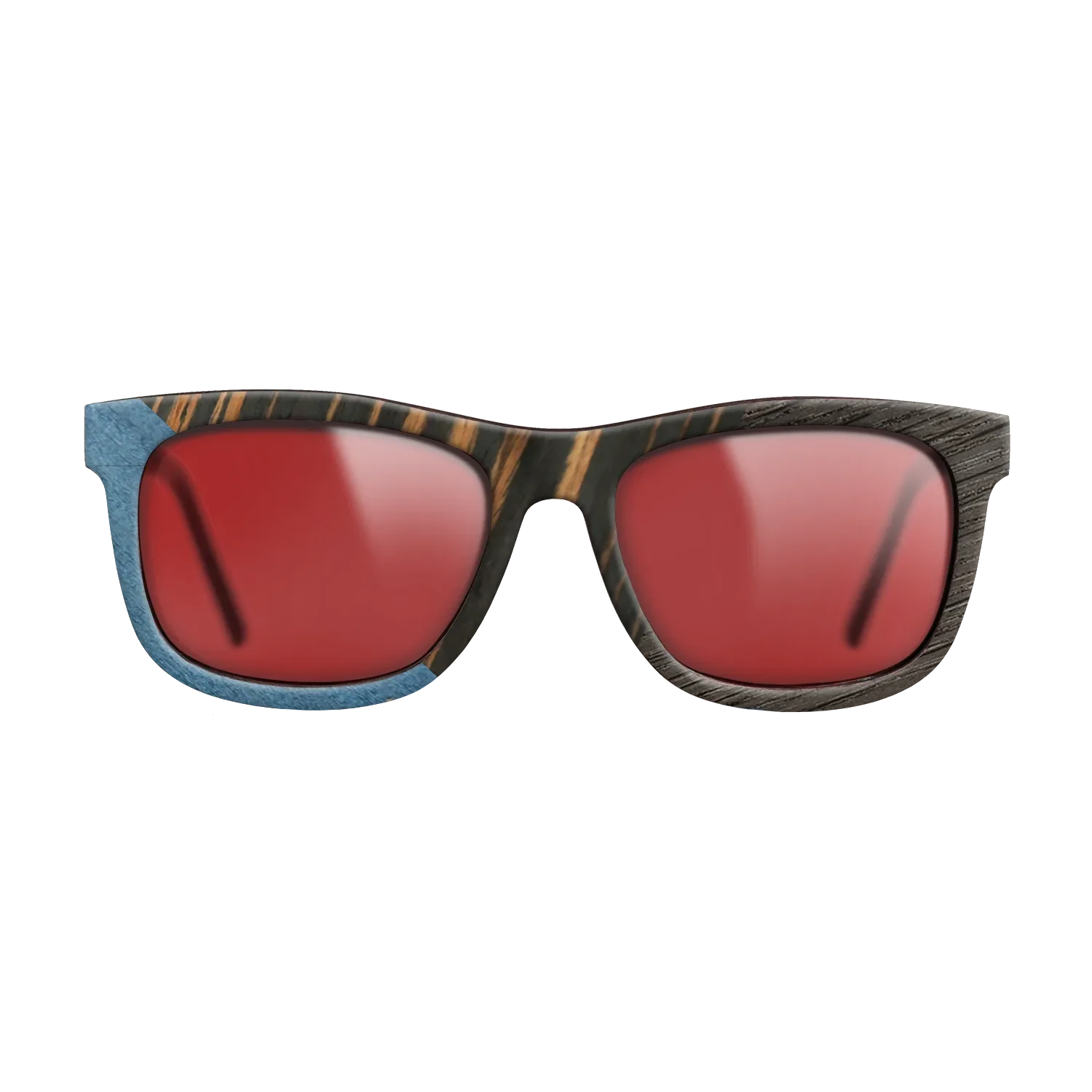 Olive Burl,Poplar Dyed: Blue Denim,Italian Ebony,Fumed Oak: Geometric - The Hero - Square