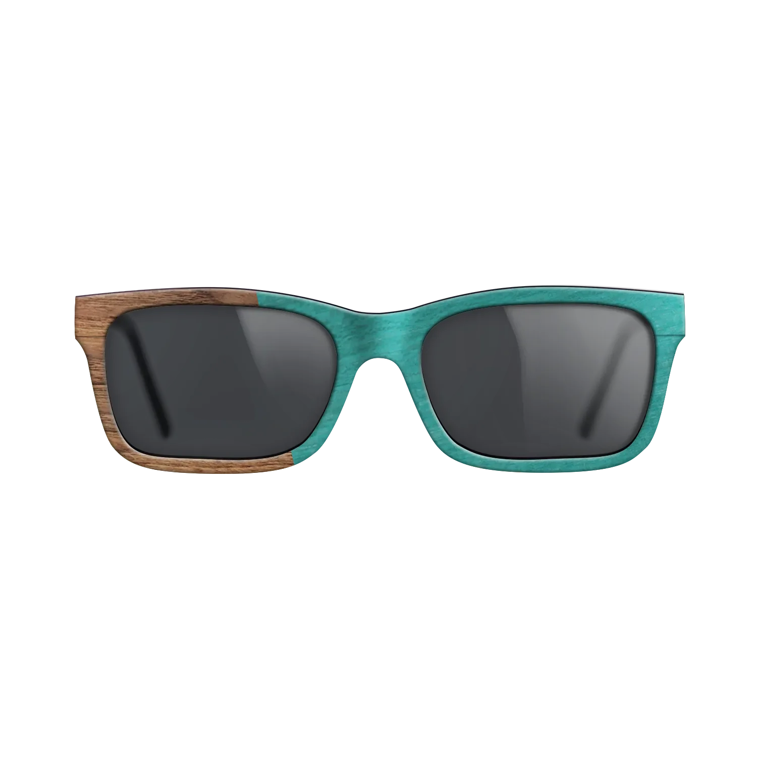 Louro Preto,Walnut Claro Light,Poplar Dyed: Turquoise: Angle Cut - The Sage - Rectangle