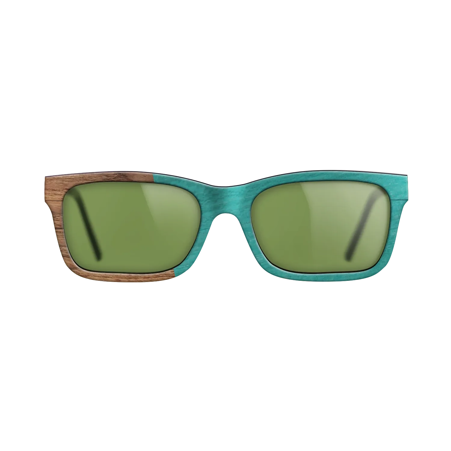 Louro Preto,Walnut Claro Light,Poplar Dyed: Turquoise: Angle Cut - The Sage - Rectangle