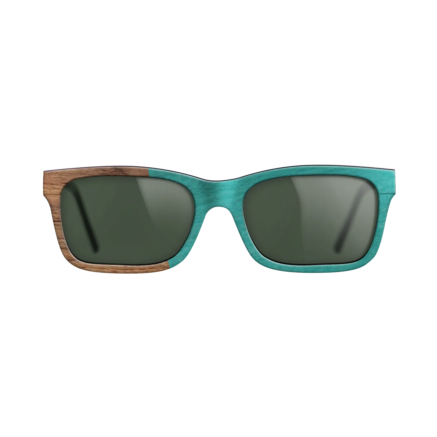 Louro Preto,Walnut Claro Light,Poplar Dyed: Turquoise: Angle Cut - The Sage - Rectangle