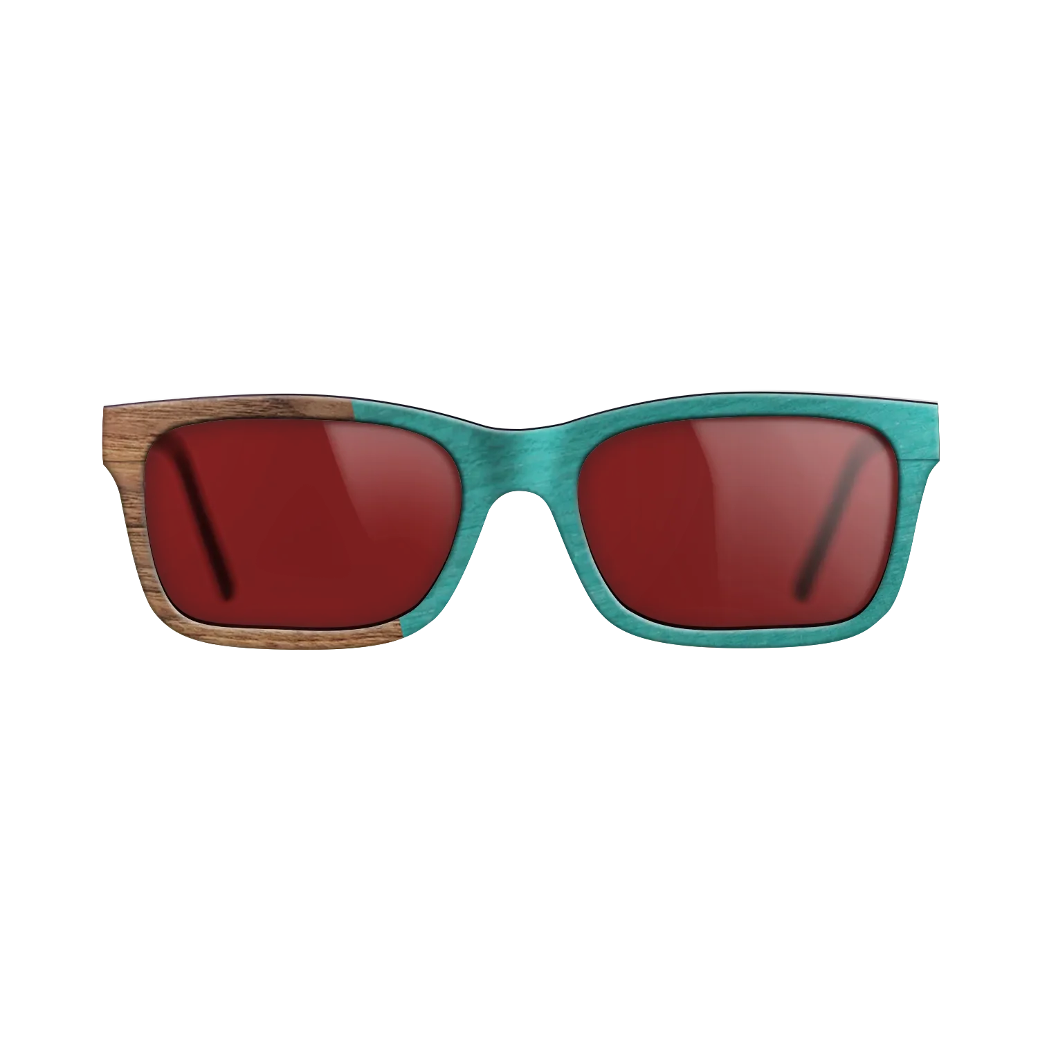 Louro Preto,Walnut Claro Light,Poplar Dyed: Turquoise: Angle Cut - The Sage - Rectangle