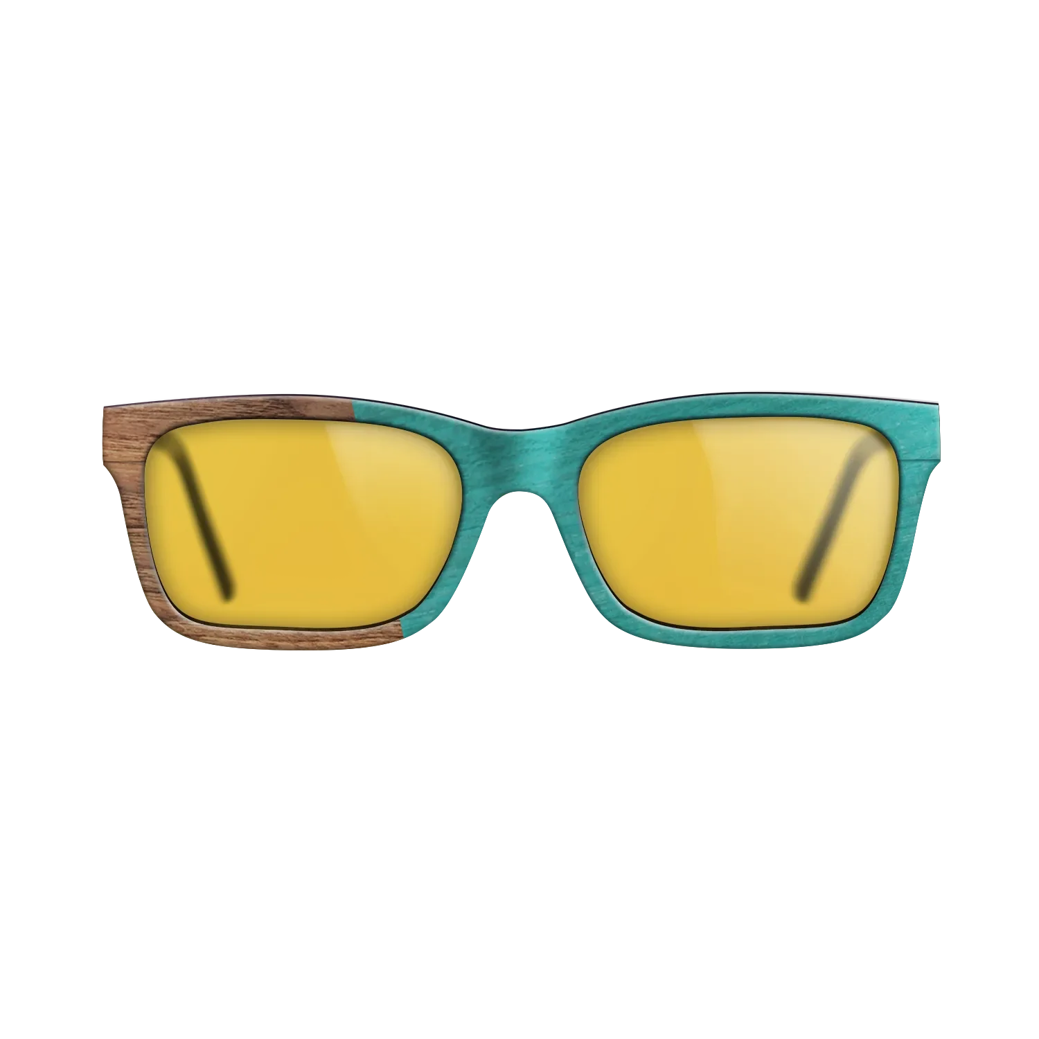 Louro Preto,Walnut Claro Light,Poplar Dyed: Turquoise: Angle Cut - The Sage - Rectangle
