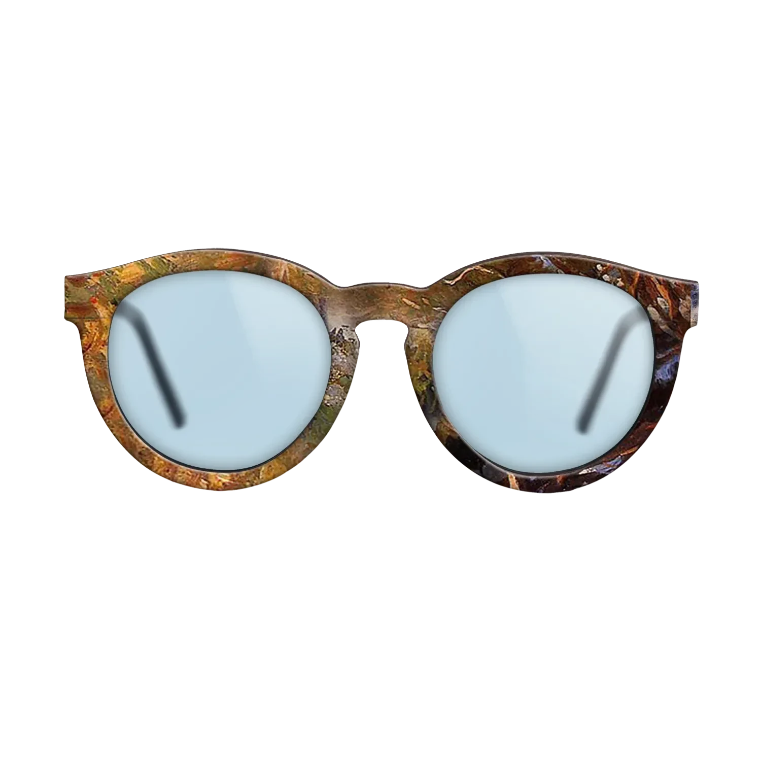 Oil Painting on Straight Grain Walnut: Rococo - a-landscape-study-at-san-vigilio-lake-of-garda - The Rebel - Round - 1674 - SIRIS wood optic