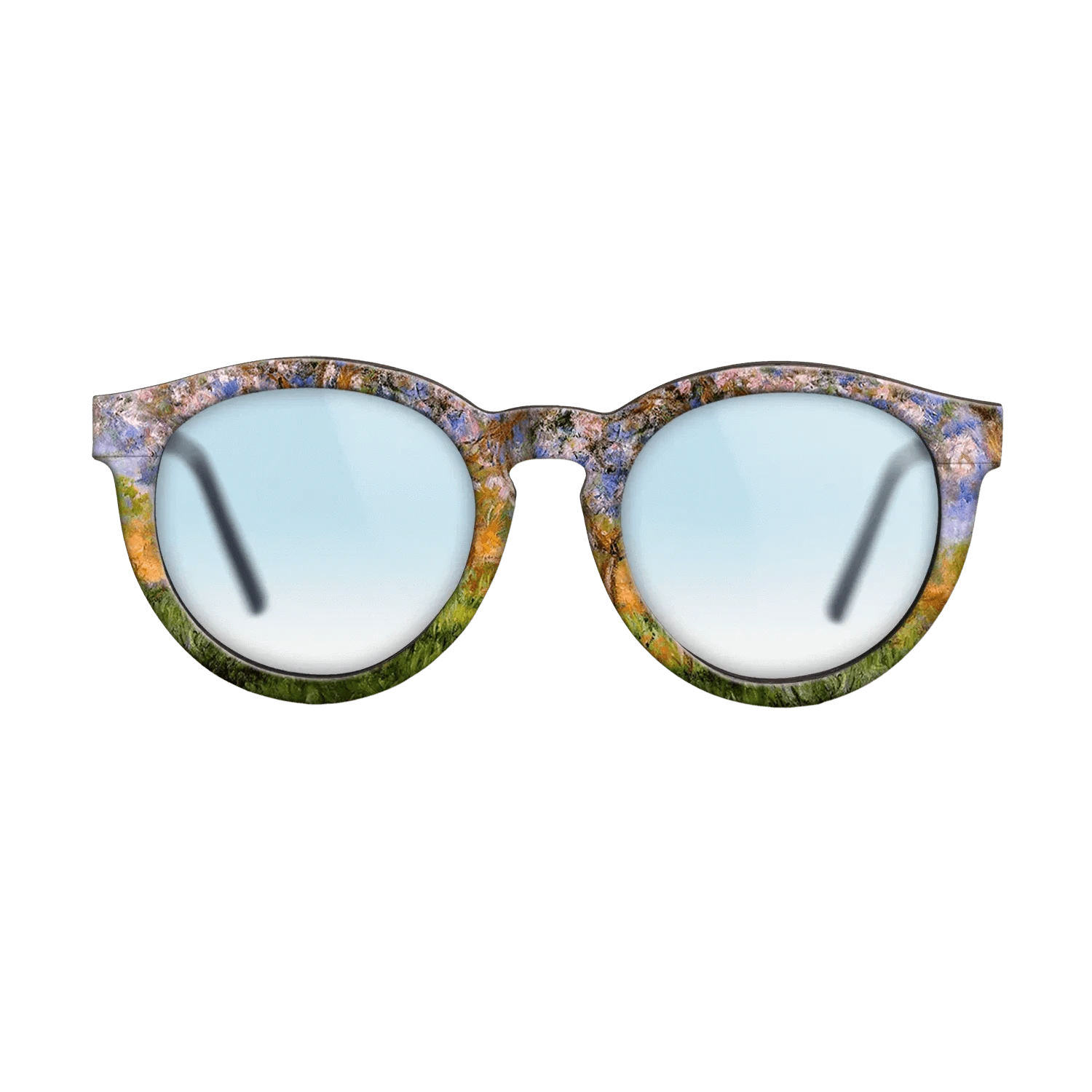 Oil Painting on Straight Grain Walnut: Rococo - Giverny in Springtime, 1899 - 1900 - Claude Monet - The Rebel - Round - 1034 - SIRIS wood optic