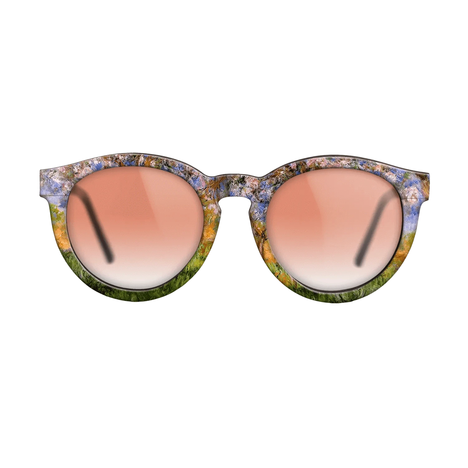 Oil Painting on Straight Grain Walnut: Rococo - Giverny in Springtime, 1899 - 1900 - Claude Monet - The Rebel - Round - 1034 - SIRIS wood optic