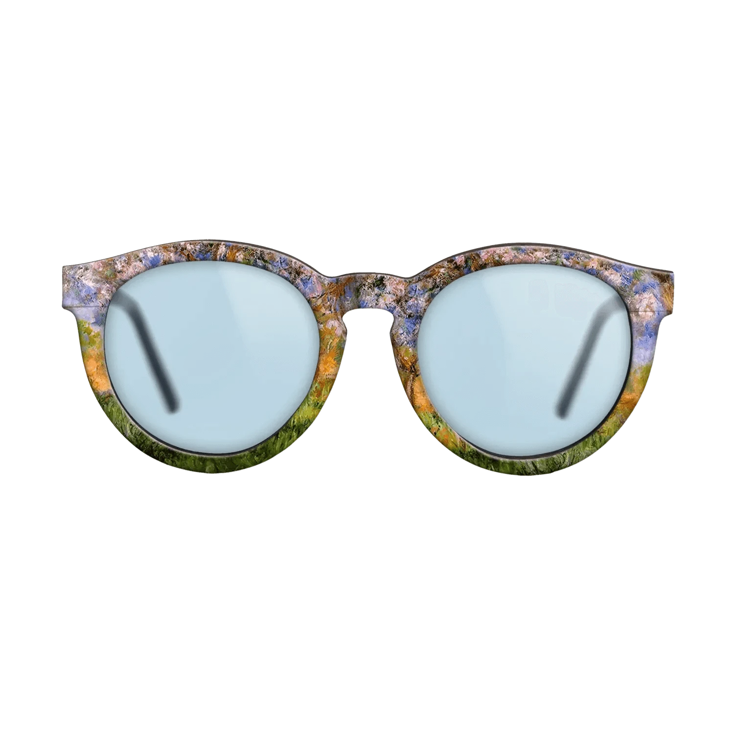 Oil Painting on Straight Grain Walnut: Rococo - Giverny in Springtime, 1899 - 1900 - Claude Monet - The Rebel - Round - 1034 - SIRIS wood optic