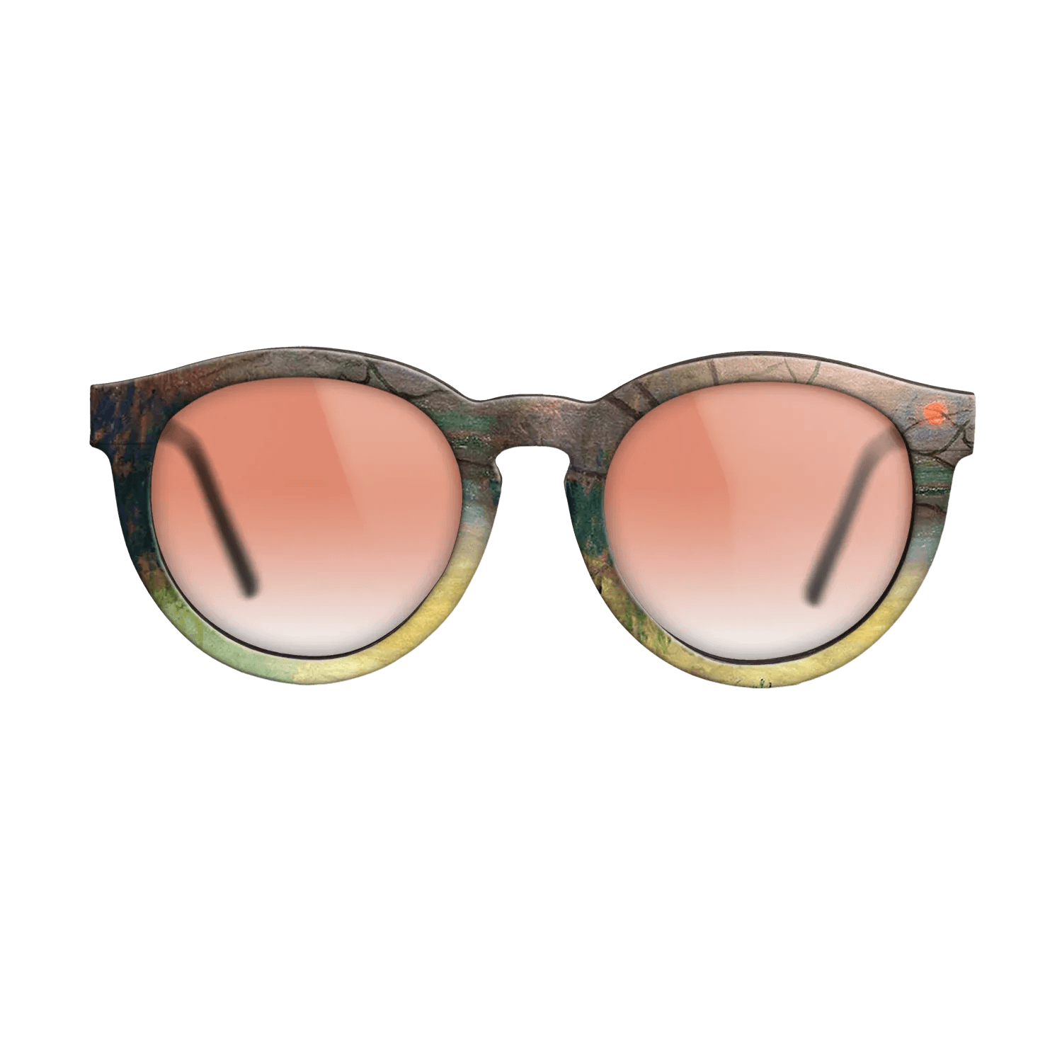 Oil Painting on Straight Grain Walnut: Rococo - Sunset, 1880 - Claude Monet - The Rebel - Round - 1206 - SIRIS wood optic