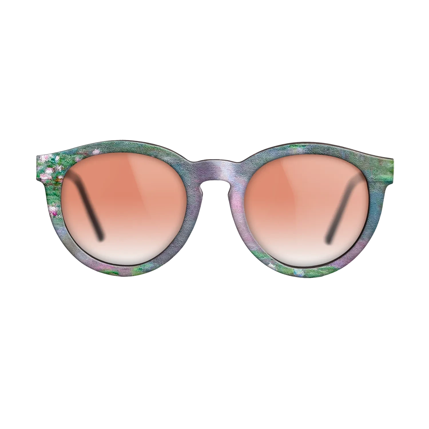 Oil Painting on Straight Grain Walnut: Rococo - Water Lilies, 1905 - Claude Monet - The Rebel - Round - 1796 - SIRIS wood optic