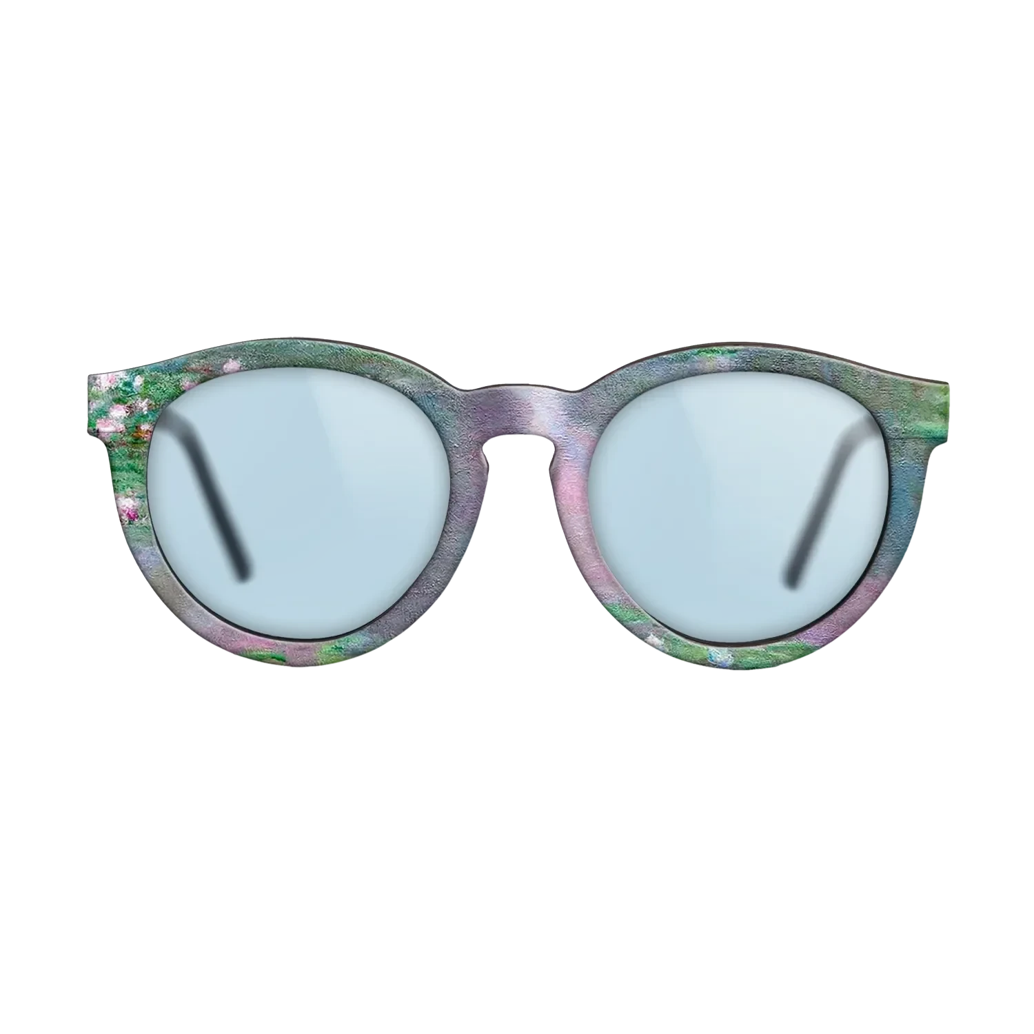 Oil Painting on Straight Grain Walnut: Rococo - Water Lilies, 1905 - Claude Monet - The Rebel - Round - 1796 - SIRIS wood optic