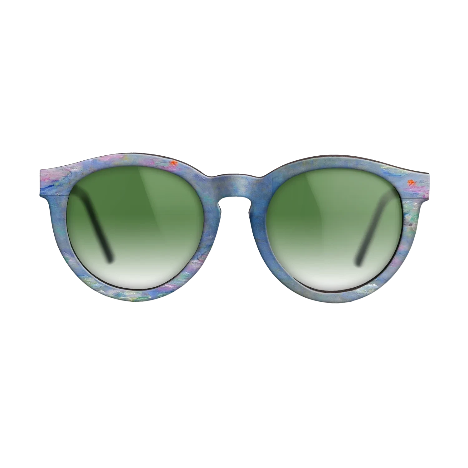 Oil Painting on Straight Grain Walnut: Rococo - Water Lilies, 1908 - Claude Monet - The Rebel - Round - 1084 - SIRIS wood optic