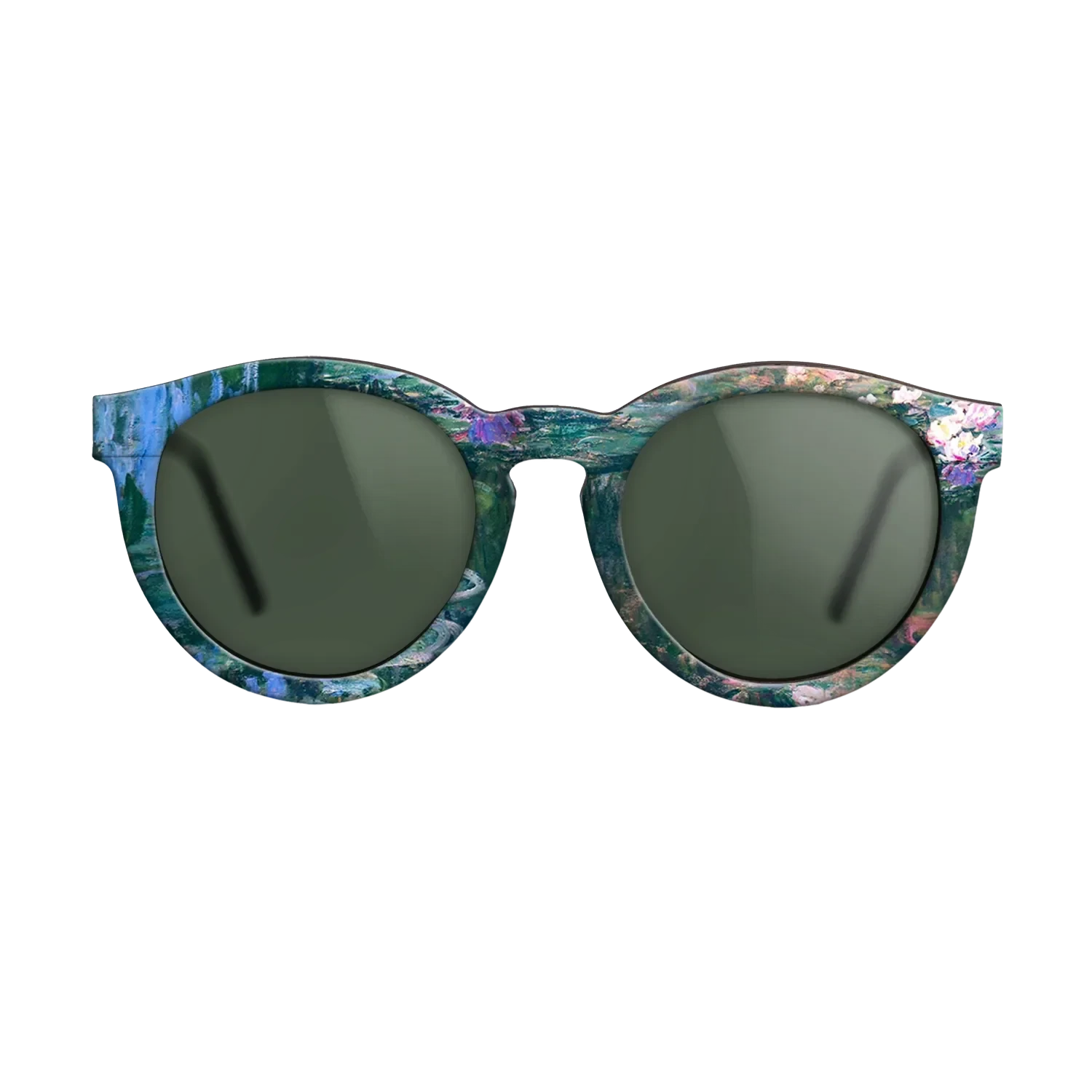 Oil Painting on Straight Grain Walnut: Rococo - Water Lilies, 1914 - 1917 - Claude Monet - The Rebel - Round - 1979 - SIRIS wood optic